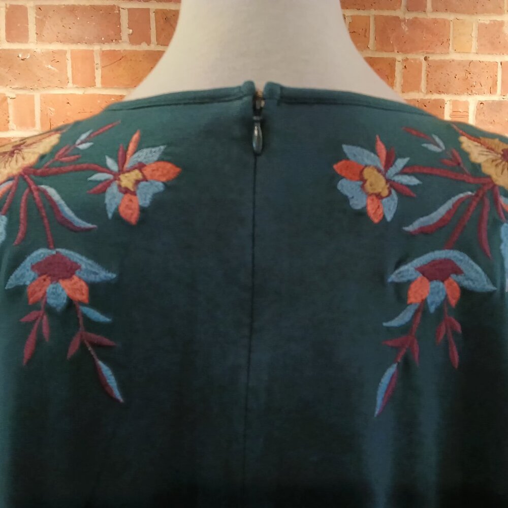 Eshakti Womens Unique Hand Made Floral Embroidered Pocketed Drop Waist Dress 🌷 - Picture 16 of 16